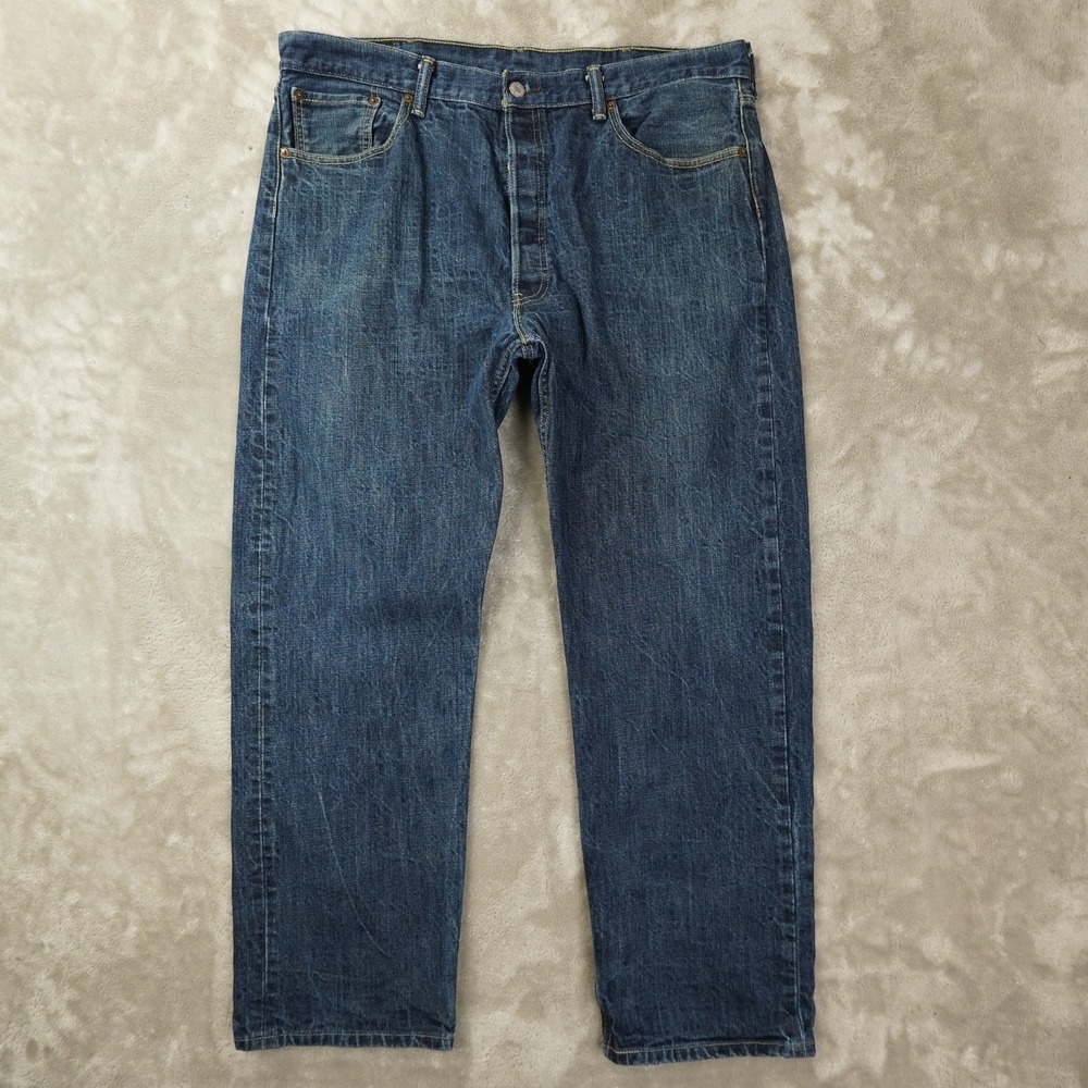 Levi's 501 XX Button Fly Denim Jeans Men's 40x32 (38x28) Blue Distressed - Picture 2 of 11